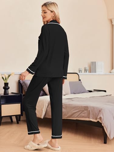 Pajamas Women's Long Sleeve Sleepwear Soft Button Down Loungewear Pjs Lounge Set Nightwear XS-XXL