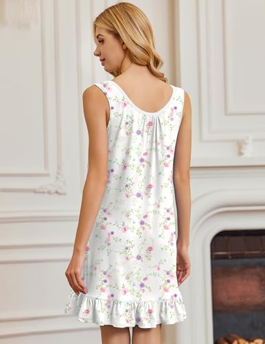 Nightgowns for Women Sleeveless Nightdress Cute Night Gowns Short Sleepshirt Soft Sleepwear Pajama Dress S-XXXL