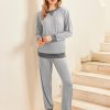 Pajamas Set Long Sleeve Pj Sets 2 Piece Jogger Pajama Sets Soft Sleepwear Loungewear for Women