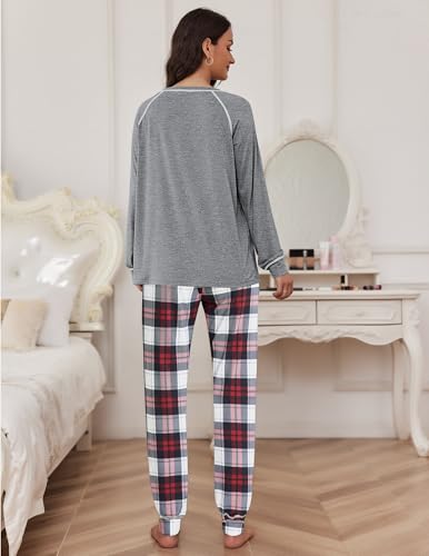 Pajamas Set for Women Soft Comfy Pjs Sets Long Sleeve Sleepwear Loungewear S-XXL