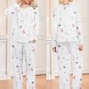 Pajamas for Women Set Fall Long Sleeve Pjs 2 Piece Lounge Set Top & Pants with Pockets Soft Sleepwear S-XXL