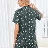 2 Pack Womens Pajamas Set Button Down Summer Sleepwear Short Sleeve Comfy Pjs Loungewear Set