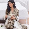 2 Pack Satin Pajamas Set for Women Classic Button Down Silk Pjs Set Soft Sleepwear