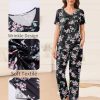 Pajama Sets for Women 2 Pack, Short Sleeve with Long Pant Pjs Sleepwear Comfy Lounge Sets with Pockets