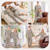 Ribbed Knit Matching Pajamas for Couples - Soft Cozy Pjs Long Sleeve Top & Wide Pant Sleepwear | Home & Lounge