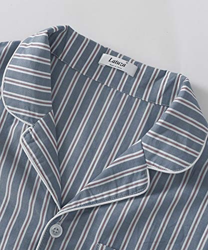 Men's Lightweight Cotton Pajamas Long Sleeves Shirt Pants Set