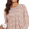 Cotton Nightgowns for Women Soft Long Sleeve Night Gown with Pockets