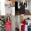 Women's Nightshirt Long Sleeve Button Down Nightgown V-Neck Sleepwear Casual Pajama Dress