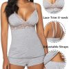 Womens Sleepwear Lace Pajamas Cami PJS Set Pajama Set for Women