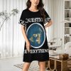 Question Everything Flat Earth Nightgowns for Women Sleepwear Short Sleeve Sleep Dress Nightshirt