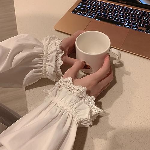 Women Young Lady Modal Long Sleeve Nightdress Soft Princess Nightgown Pajamas