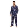 Mens Pajama Set, Soft Flannel PJS for Men Comfy Warm Sleepwear