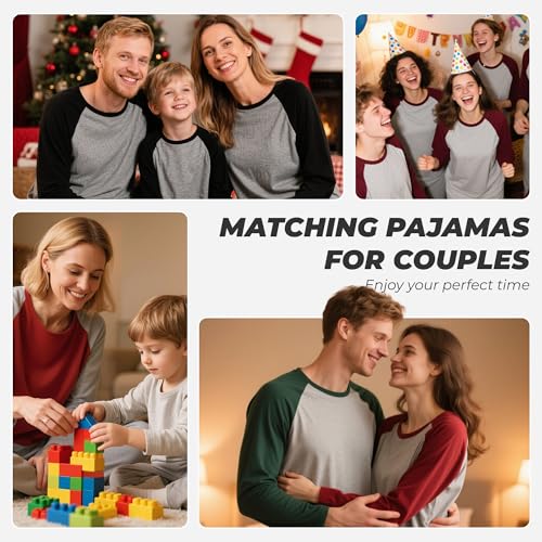 Matching Pajamas for Couples Plaid Ultra Soft Pullover Pjs Set for Men and Women Warm Loungewear
