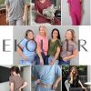 Pajamas for Women Set 2 Piece Short Sleeve Tops with Long Pants V Neck Soft Pjs Casual Lounge Set with Pockets