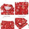 Christmas Matching Pajamas for Couples Long Sleeve Sleepwear Women Mens Button Down Loungewear Pjs Set for Party