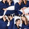 Couples Satin Pajama Set Women & Men Long Sleeve Sleepwear Button Down Loungewear Silky Pj Set with Long Pants
