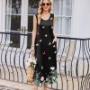 Nightgowns for Women Sleeveless Sleepshirt Long Print House Dress Tank Nightshirt Maxi Casual Dress with Pockets