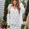 Womens 2 Pack Nightgown V Neck Sleepshirt Short Sleeve Nightshirt Soft Sleep Dress with Pockets
