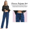 Matching Pjs for Couples,Plaid Pajama Set for Women and Men Soft Warm Fleece Shirt and Pants Sleepwear Set