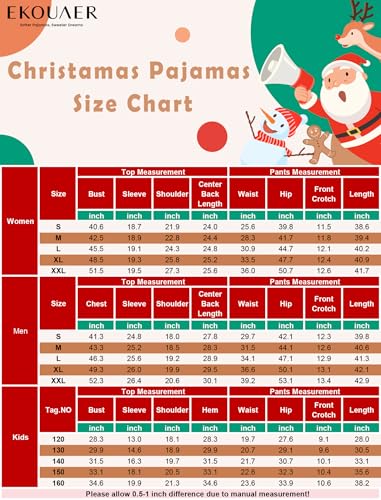 Family Christmas Pajamas Matching Sets Soft Long Sleeve Couple Pjs Xmas Sleepwear Holiday Lounge Set