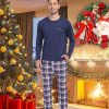 Men's Plaid Pajama Set Long Sleeve, Soft 2-Piece Sleepwear with Pockets | Cozy PJs & Loungewear for Holiday, Christmas