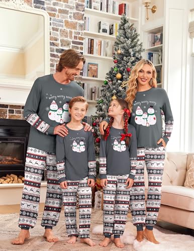 Family Christmas Pajamas Matching Sets Soft Long Sleeve Couple Pjs Xmas Sleepwear Holiday Lounge Set