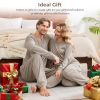 Ribbed Knit Matching Pajamas for Couples - Soft Cozy Pjs Long Sleeve Top & Wide Pant Sleepwear | Home & Lounge