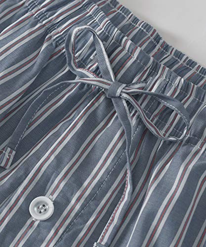 Men's Lightweight Cotton Pajamas Long Sleeves Shirt Pants Set