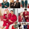 Couples Satin Pajamas Set Women & Men 2PCS Pjs Long Sleeve & Pants Sleepwear Button-Down Loungewear with Pockets
