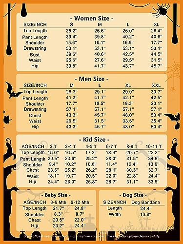 Family Matching Halloween Pajamas Sets Long Sleeve 2 Piece Pjs Funny Sleepwear Jammies