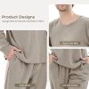 Ribbed Knit Matching Pajamas for Couples - Soft Cozy Pjs Long Sleeve Top & Wide Pant Sleepwear | Home & Lounge