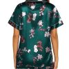 Womens Silk Satin Pajama Sets Soft Short Sleeve Button Down Sleepwear Top and Shorts 2 Piece Pjs Lounge Set S-XXL