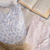 Women's Nightgown Ribbed Knit Short Sleeve Henley Sleepshirt