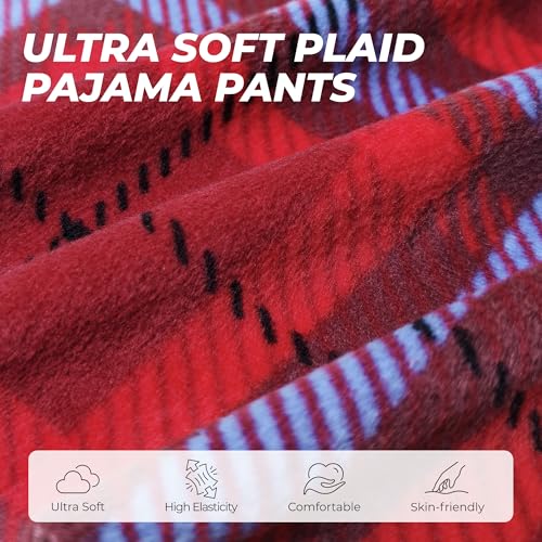 Matching Pajamas for Couples Plaid Ultra Soft Pullover Pjs Set for Men and Women Warm Loungewear