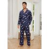 Mens Pajama Set, Soft Flannel PJS for Men Comfy Warm Sleepwear
