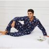 Mens Pajama Set, Soft Flannel PJS for Men Comfy Warm Sleepwear